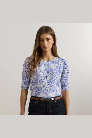 Ralph Lauren Slub jersey T-shirt met halflange mouw