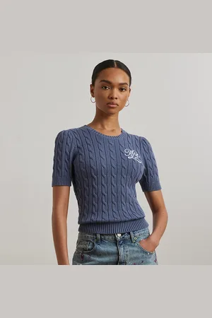 Ralph Lauren Katoenen kabeltrui met korte mouwen