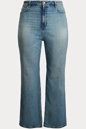 Ralph Lauren Plus Size - Jeans met hoge taille en wijde pijp