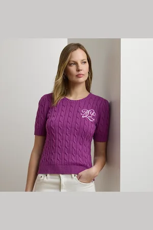 Ralph Lauren Katoenen kabeltrui met korte mouwen