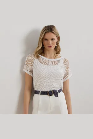 Ralph Lauren Mesh trui met korte mouw en geomotief