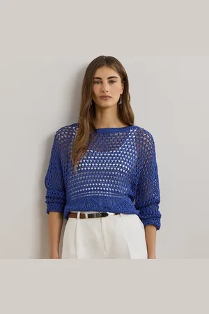 Ralph Lauren Ajourgebreide trui van linnenmix