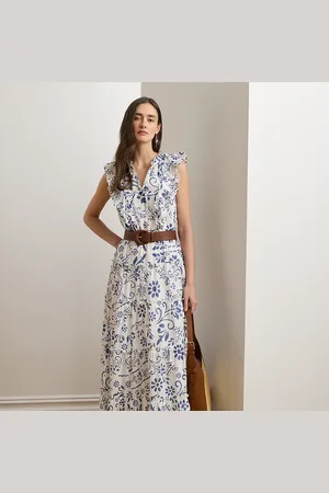 Ralph Lauren Gelaagde voile maxi-jurk met bloemen