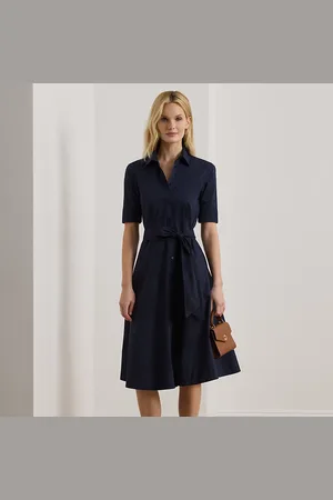 Ralph Lauren Overhemdjurk van katoenmix met riem