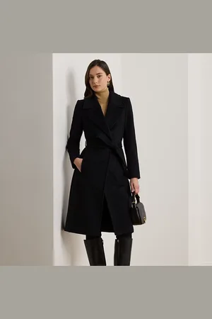 Ralph Lauren Wikkeljas van wolmix met riem