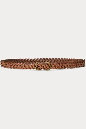 Ralph Lauren Gevlochten smalle vachetta leren riem