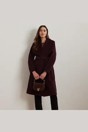 Ralph Lauren Wikkeljas van wolmix met riem