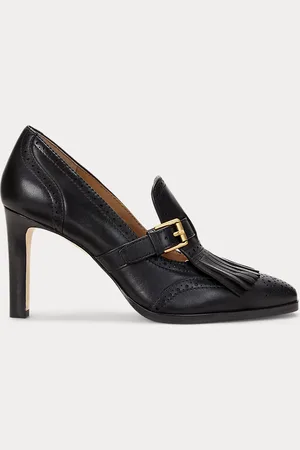 Ralph Lauren Colleen geperforeerde leren kiltie pump