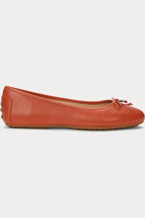 Ralph Lauren Jayna leren moccasin-ballerina