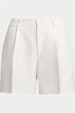 Ralph Lauren Geplooide keperstof short van linnenmix