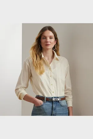 Ralph Lauren Katoenen voile shirt met kant