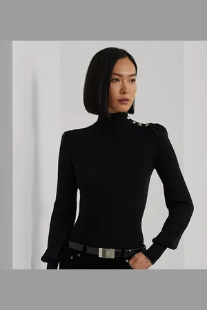 Ralph Lauren Trui met opstaande boord en knopen