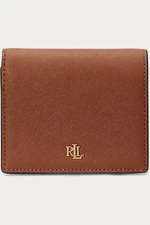 Ralph Lauren Compacte gearceerd leren portemonnee