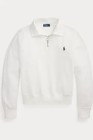 Ralph Lauren Lichtgewicht fleece trui met kwartrits