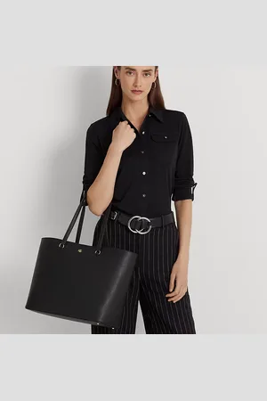 Ralph Lauren Karly grote gearceerd leren draagtas