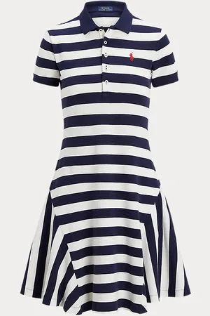 Ralph Lauren Gestreepte fit-and-flare Polo-jurk