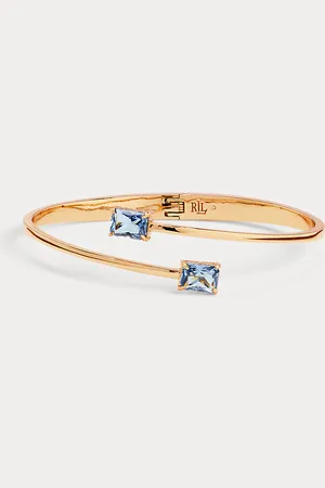 Ralph Lauren Vergulde scharnierarmband met steen
