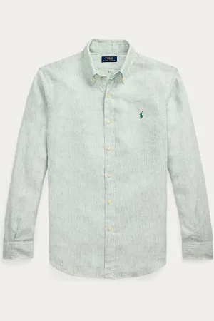 Ralph Lauren Custom fit gestreept linnen overhemd