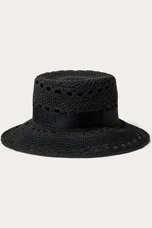 Ralph Lauren Gehaakt vissershoedje van stro
