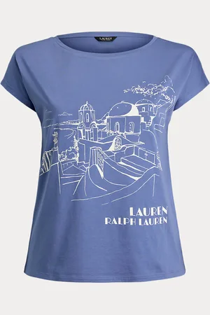 Ralph Lauren Plus Size - Katoenmix jersey T-shirt met afbeelding