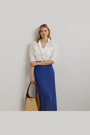 Ralph Lauren Pointelle-gebreide linnenmix rok