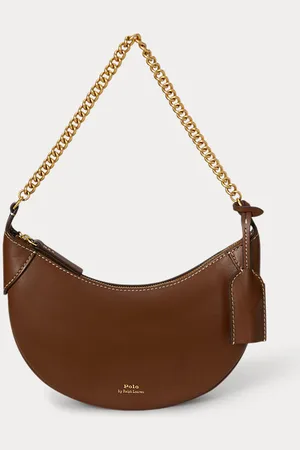 Ralph Lauren Leren Polo ID Mini tas met ketting