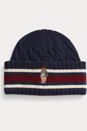 Ralph Lauren Kabelgebreide cricketbeanie met Polo Bear