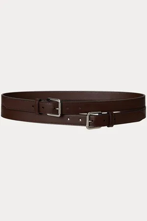 Ralph Lauren Gelaagde leren riem met dubbele gesp