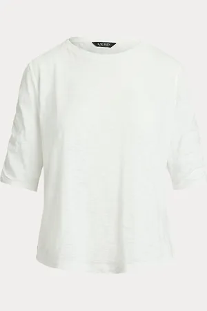 Ralph Lauren Slub katoenen T-shirt met halflange mouw