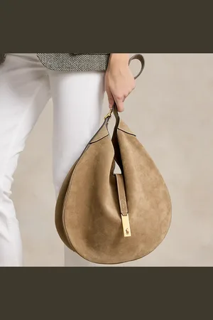 Ralph Lauren Grote suède Polo ID Shoulder tas