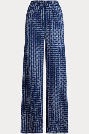Ralph Lauren Crêpe broek met wijde pijp en geoprint