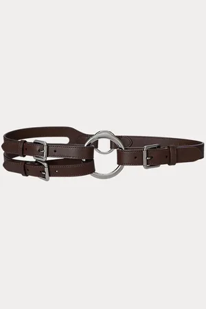 Ralph Lauren Leren riem met drie bandjes en O-ring
