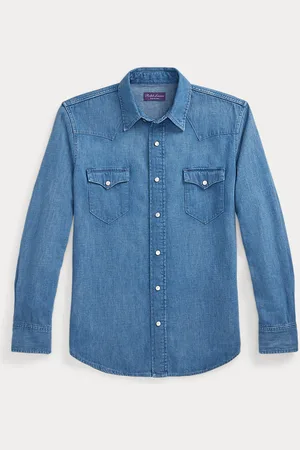 Ralph Lauren Katoen-linnen denim western overhemd