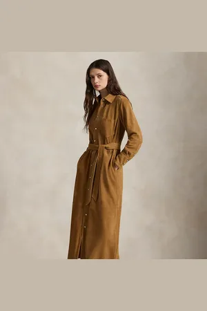 Ralph Lauren Suède overhemdjurk met riem