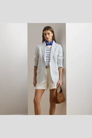 Ralph Lauren Geplooide keperstof short van linnenmix