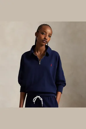 Ralph Lauren Lichtgewicht fleece trui met kwartrits