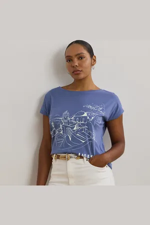 Ralph Lauren Plus Size - Katoenmix jersey T-shirt met afbeelding