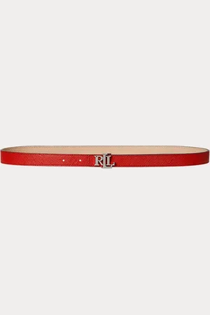 Ralph Lauren Omkeerbare smalle leren riem met logo