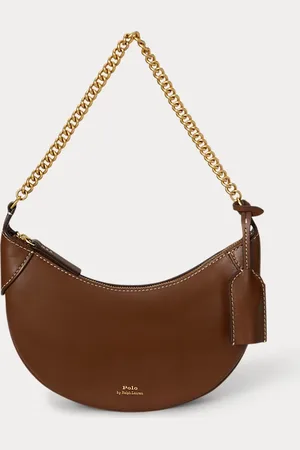 Ralph Lauren Leren Polo ID Mini tas met ketting