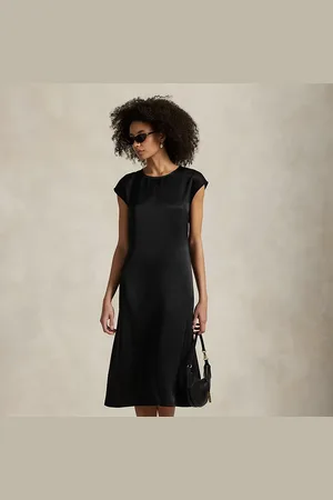 Ralph Lauren Satijnen jurk met kapmouwen