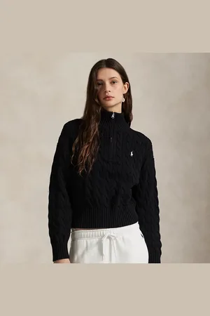 Ralph Lauren Katoenen kabeltrui met kwartrits