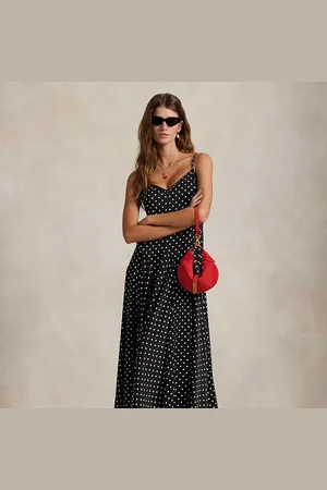 Ralph Lauren Satijnen jurk met polkadot