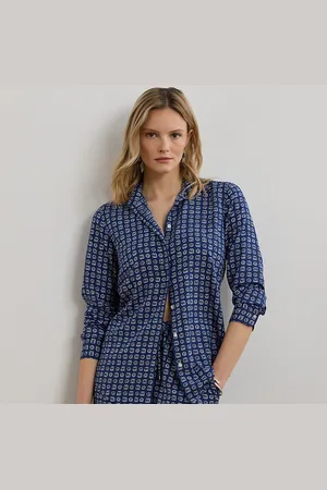 Ralph Lauren Classic fit crêpe overhemd met geoprint
