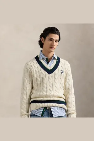 Ralph Lauren Geborduurde crickettrui van katoenmix