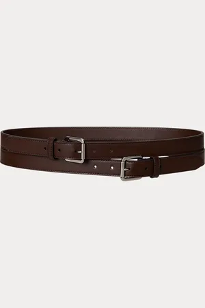 Ralph Lauren Gelaagde leren riem met dubbele gesp