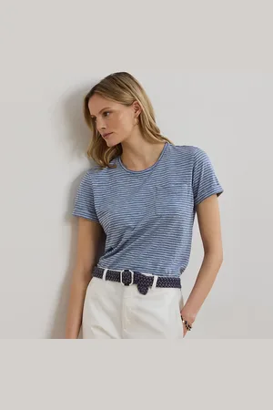 Ralph Lauren Gestreept slubkatoenjersey shirt met zak