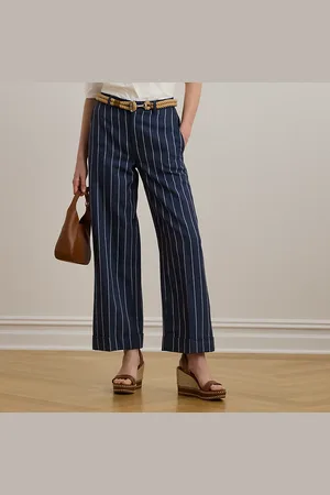Ralph Lauren Cropped gestreepte broek met visgraat