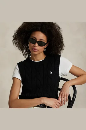 Ralph Lauren Cropped kabelgebeide katoenen spencer