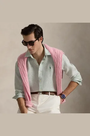 Ralph Lauren Custom fit gestreept linnen overhemd