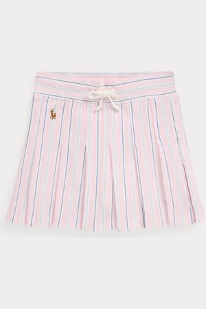 Ralph Lauren Gestreepte geplooide Oxford mesh skort